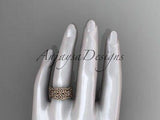 14kt rose gold celtic knot wedding band, matte finish egagement ring CT7352G - Vinsiena Designs