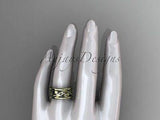 14k yellow gold leaf and vine engagement ring, wedding band ADLR293 - Vinsiena Designs