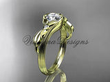 Unique 14kt yellow gold diamond floral engagement ring ADLR324 - Vinsiena Designs
