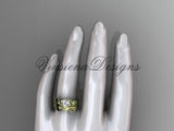 Unique 14kt yellow gold diamond floral engagement set ADLR324S - Vinsiena Designs
