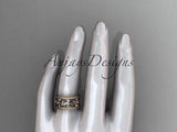 14kt rose gold bow wedding band, engagement ring ADLR236 - Vinsiena Designs