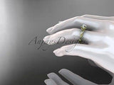 14k yellow gold diamond wedding,engagement ring "Forever One" Moissanite ADLR290 - Vinsiena Designs