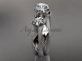 14kt white gold diamond floral, wedding ring, engagement ring ADLR253 - Vinsiena Designs