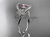 14kt white gold diamond l engagement ring,ADLR166.Titanium Pink SPINEL,SRI-LANKA - Vinsiena Designs