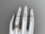 14kt rose gold butterfly engagement ring, wedding band ADLR198B - Vinsiena Designs