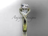 Unique 14kt yellow gold diamond wedding ring, engagement ring ADLR319 - Vinsiena Designs