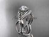 Platinum celtic trinity knot engagement set, wedding ring CT790S