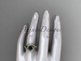 14k yellow gold diamond celtic trinity knot engagement ring,Black Diamond CT7369 - Vinsiena Designs