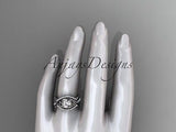 14kt white gold celtic trinity knot wedding set,double matching band CT790S