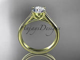 14k yellow gold unique engagement ring "Forever One" Moissanite ADER109 - Vinsiena Designs