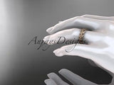 14kt rose gold  maple leaf and vine wedding band ADLR40 - Vinsiena Designs