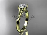 14k yellow gold unique engagement ring "Forever One" Moissanite ADER109 - Vinsiena Designs