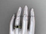 14k yellow gold diamond unique engagement set Black Diamond ADER154S - Vinsiena Designs
