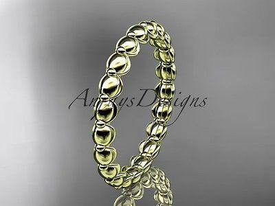 14k yellow gold wedding ring, engagement ring, wedding band ADLR34B - Vinsiena Designs