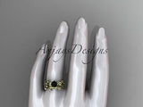 Unique 14kt yellow gold diamond, enhanced Black Diamond, engagement set ADLR248S - Vinsiena Designs