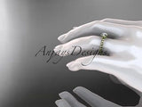 14k yellow gold diamond vine and leaf wedding ring, engagement ring ADLR34 - Vinsiena Designs