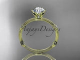 14k yellow gold diamond vine and leaf wedding ring, engagement ring ADLR38 - Vinsiena Designs