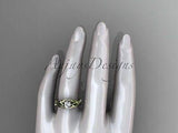 Unique 14kt yellow gold diamond tulip flower,  engagement ring ADLR226 - Vinsiena Designs