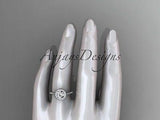 14kt white gold diamond floral wedding ring, engagement ring  ADLR101 - Vinsiena Designs
