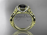 14kt yellow gold diamond celtic, enhanced Black Diamond, engagement ring CT7289 - Vinsiena Designs