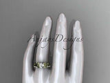 14k yellow gold diamond unique engagement set, wedding ring ADER154S - Vinsiena Designs