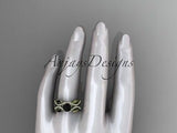 14k yellow gold diamond wedding, engagement set, enhanced Black Diamond ADLR264 - Vinsiena Designs