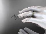 14k yellow gold celtic trinity knot engagement ring,wedding  Black Diamond CT790