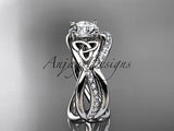 Platinum celtic trinity knot engagement set, wedding ring CT790S