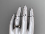 14kt rose gold  diamond floral engagement set Black Diamond ADLR216 - Vinsiena Designs
