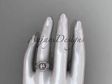 14kt white gold diamond l engagement ring,ADLR166.Titanium Pink SPINEL,SRI-LANKA - Vinsiena Designs
