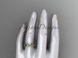 14k yellow gold engagement ring, wedding band ADLR178B - Vinsiena Designs