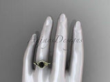 14k yellow gold diamond wedding, engagement ring. Enhanced Black Diamond ADLR317 - Vinsiena Designs