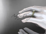 14k yellow gold diamond vine leaf wedding, engagement ring  ADLR33 - Vinsiena Designs