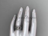 Unique Platinum diamond bow wedding ring, engagement ring ADLR236P - Vinsiena Designs