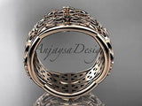 14kt rose gold celtic trinity knot wedding band, engagement ring CT7352G - Vinsiena Designs