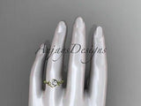 14k yellow gold diamond vine leaf wedding, engagement ring  ADLR33 - Vinsiena Designs