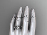 14kt white gold celtic trinity knot engagement set, wedding ring CT790S