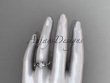 14k white gold celtic trinity knot engagement ring,wedding ring Moissanite CT790