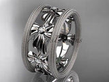 Unique Platinum diamond bow wedding ring, engagement ring ADLR236P - Vinsiena Designs