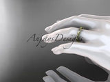14k yellow gold engagement ring, wedding band ADLR178B - Vinsiena Designs