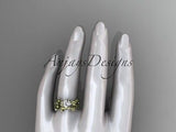 Unique 14kt yellow gold diamond floral, Moissanite, engagement set ADLR248S - Vinsiena Designs