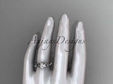 14k white gold celtic trinity knot engagement ring, wedding ring CT790