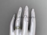 14k yellow gold diamond wedding ring, engagement set ADLR34S - Vinsiena Designs