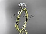 14k yellow gold diamond vine and leaf wedding ring   ADLR178 - Vinsiena Designs