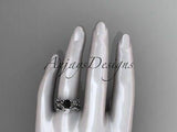 platinum diamond celtic trinity knot wedding ring, engagement set CT7215S - Vinsiena Designs