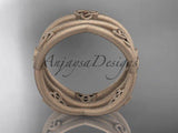 14kt rose gold celtic knot wedding band, matte finish engagement ring CT7350G - Vinsiena Designs