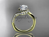 14k yellow gold engagement ring, wedding ring "Forever One" Moissanite ADLR277 - Vinsiena Designs