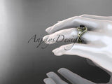 Unique 14k yellow gold diamond engagement ring. Enhanced Black Diamond ADLR320 - Vinsiena Designs