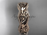 14kt rose gold celtic trinity knot wedding band, engagement ring CT7190G - Vinsiena Designs