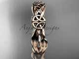 14kt rose gold celtic trinity knot wedding band, engagement ring CT7204G - Vinsiena Designs